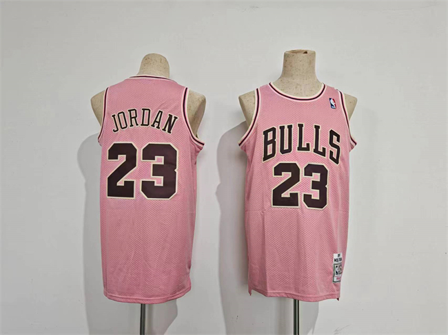 Men's Chicago Bulls #23 Michael Jordan Pink Stitched Basketball Jersey